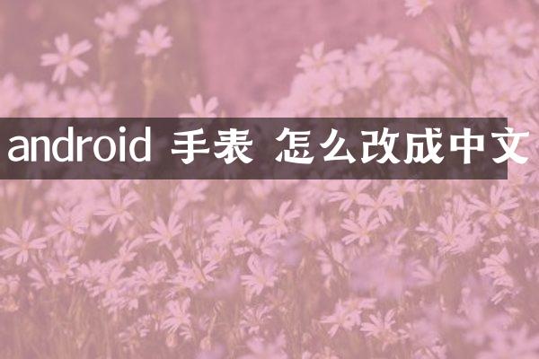 android 手表 怎么改成中文