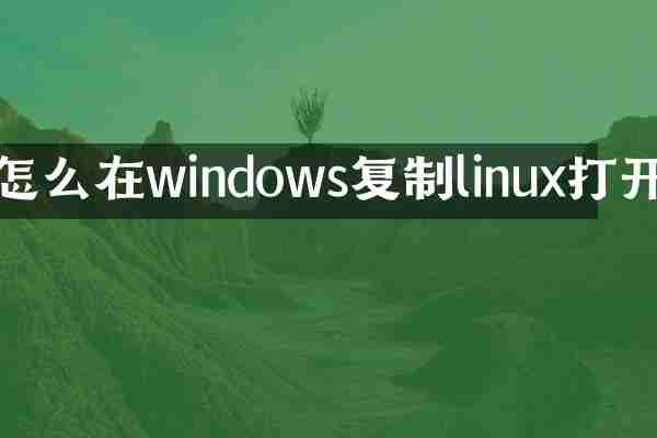 怎么在windows复制linux打开