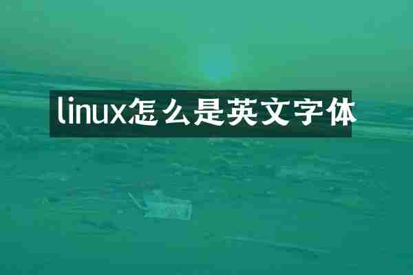 linux怎么是英文字体