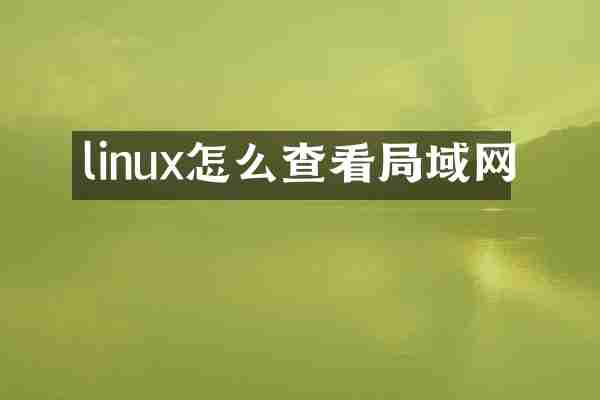 linux怎么查看局域网