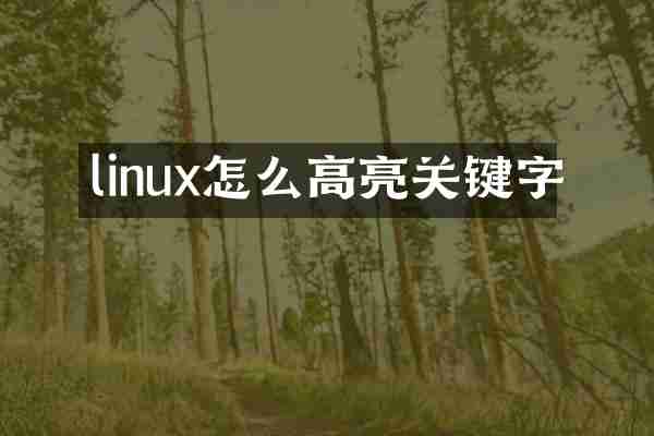 linux怎么高亮关键字