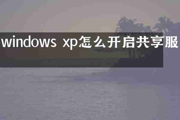 windows xp怎么开启共享服务