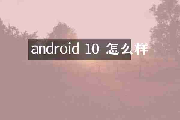 android 10 怎么样