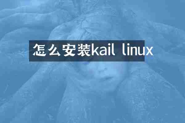 怎么安装kail linux