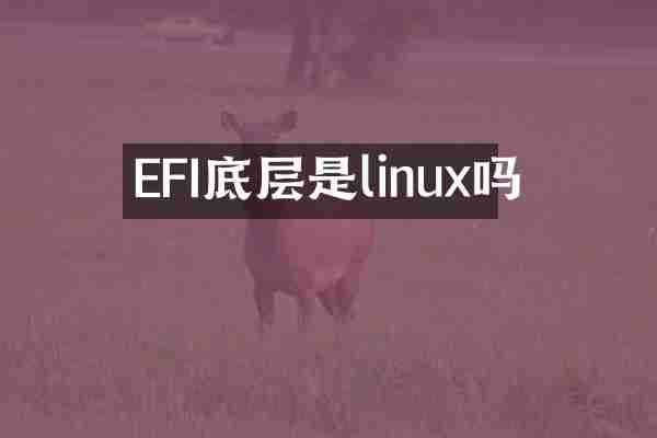 EFI底层是linux吗