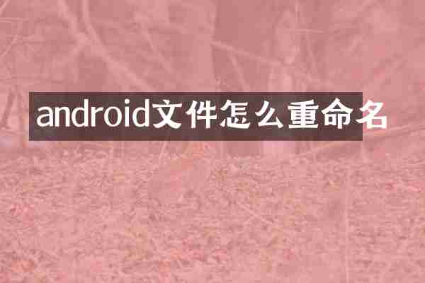 android文件怎么重命名